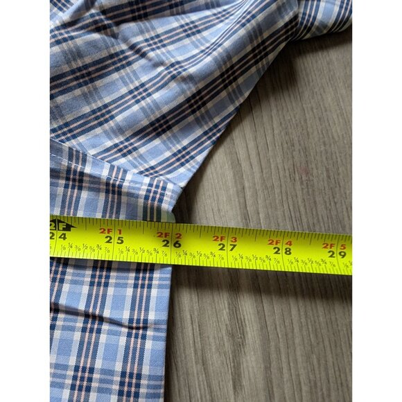 L.L.Bean Wrinkle-Free Plaid Button-Down Shirt 2X Blue/White Long Sleeve - Picture 6 of 6